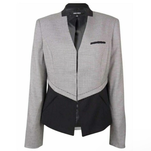 Nine West Houndstooth Blazer Size 12 - Picture 1 of 14